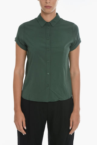 Solid Color MAJAN Shirt with Short Sleeve