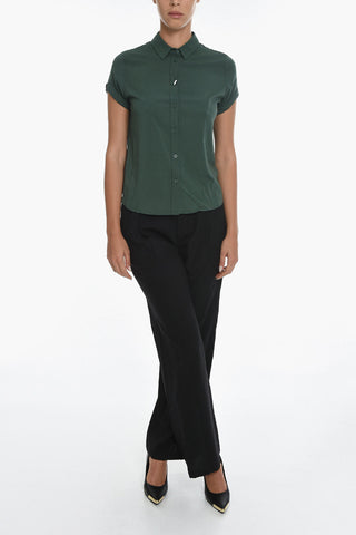 Solid Color MAJAN Shirt with Short Sleeve
