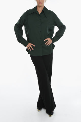 Spread Collar Relaxed Fit Wool Shirt