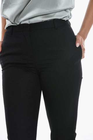 High Waisted Slim Fit Pants With Ankle Slits