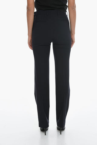 Straight Fit Tailored Pants with Flush Pockets