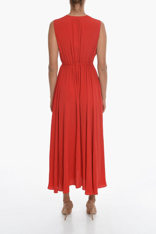 Vestito Maxi In Misto Seta Con coulisse