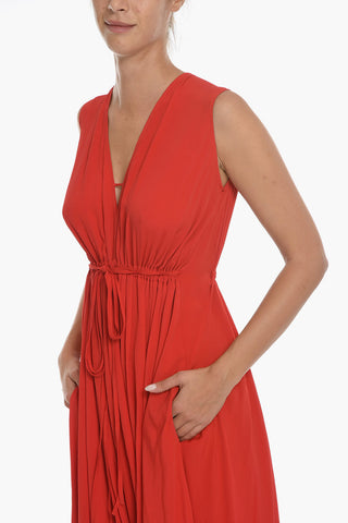 Vestito Maxi In Misto Seta Con coulisse