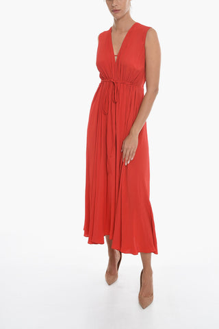 Vestito Maxi In Misto Seta Con coulisse
