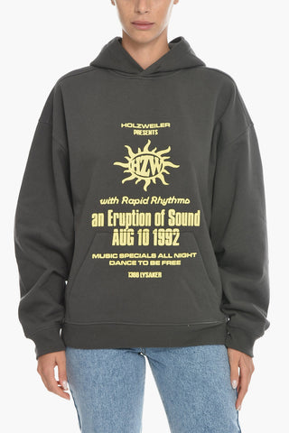 Fleeced Cotton PARADISE FESTIVAL Hoodie with Front Print