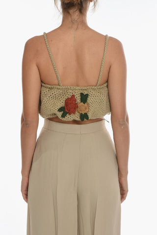 Knitted Crop Top with Tassels