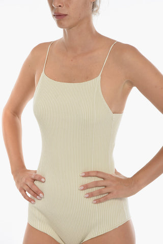 ZERO Solid Color Ribbed LOURDE Bodysuit