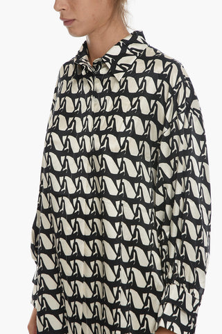 Silk-satin RANCE Shirt with Puffed Sleeves