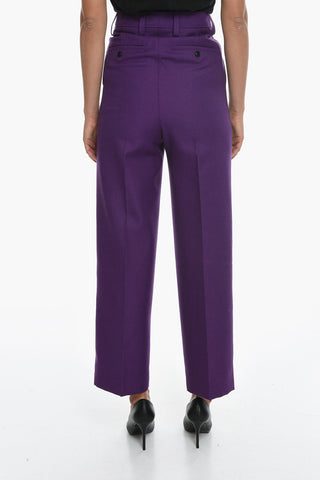Pantaloni Sartoriali in Gabardine di Lana Vergine