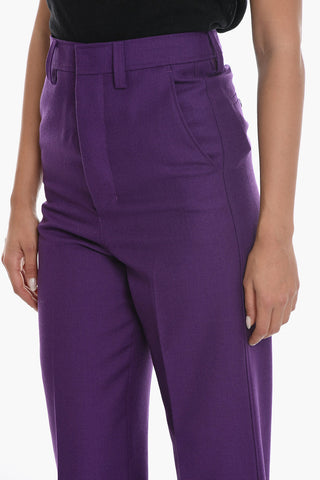 Pantaloni Sartoriali in Gabardine di Lana Vergine