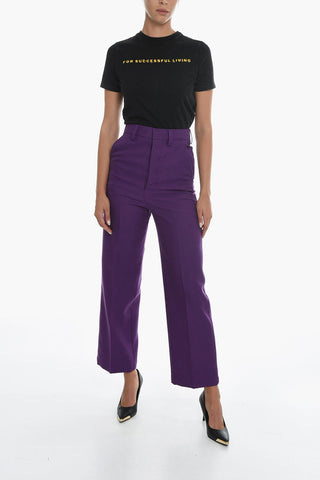 Pantaloni Sartoriali in Gabardine di Lana Vergine