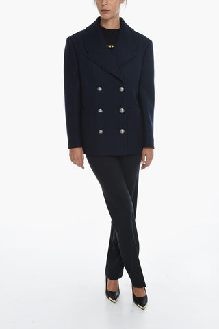 Cappotto Doppiopetto in Lana Herringbone