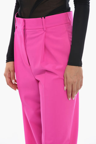 Pantaloni In Misto Lana A Vita Alta Con Pince