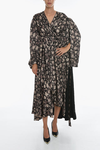 Floral Print Mazi dress With Draping