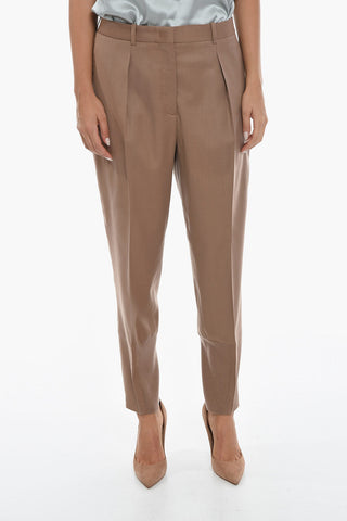 Pantaloni Relaxed Fit In Misto Lana