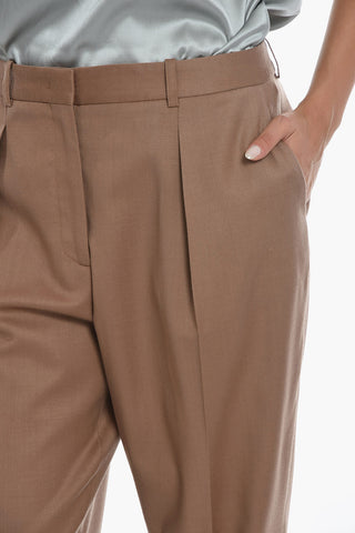 Pantaloni Relaxed Fit In Misto Lana