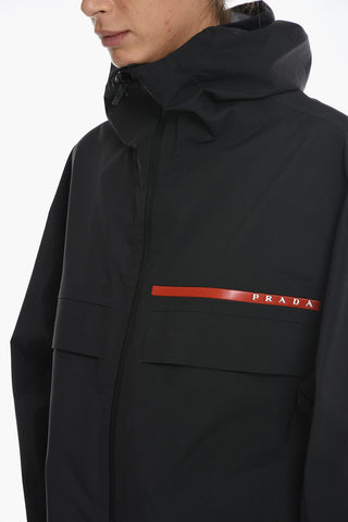 Technical Fabric Long Windbreaker