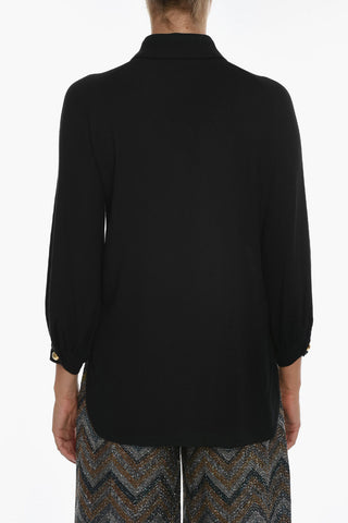 COUTURE! Camicia con Maniche a Palloncino e Bottoni Gioiello