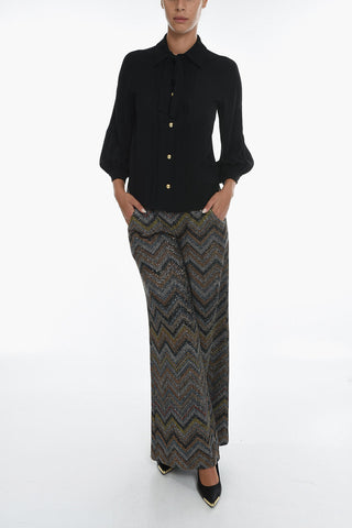 COUTURE! Camicia con Maniche a Palloncino e Bottoni Gioiello