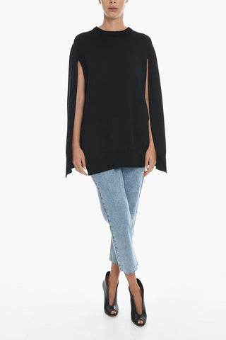 Maglia in Lana con Design a Cappa