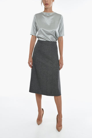 A-Line Tweed Longuette Skirt