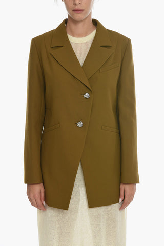 Lined Blazer with Jewel Buttons