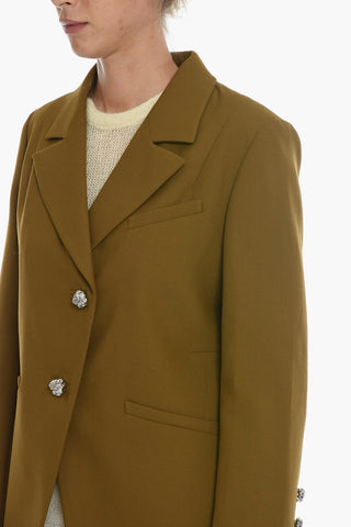 Lined Blazer with Jewel Buttons