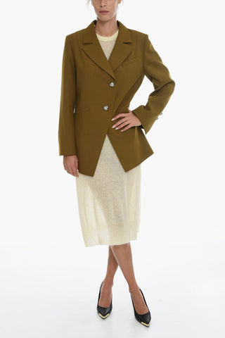 Lined Blazer with Jewel Buttons