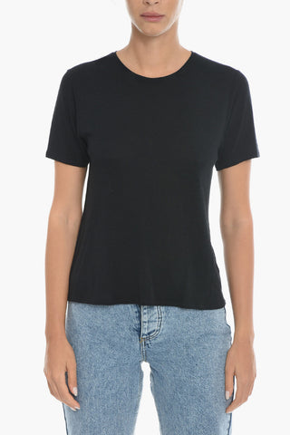 T-shirt Girocollo in Misto Lino