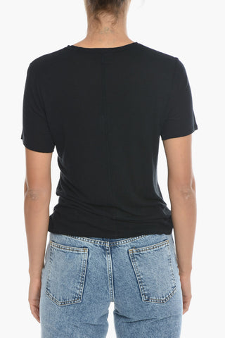 T-shirt Girocollo in Misto Lino