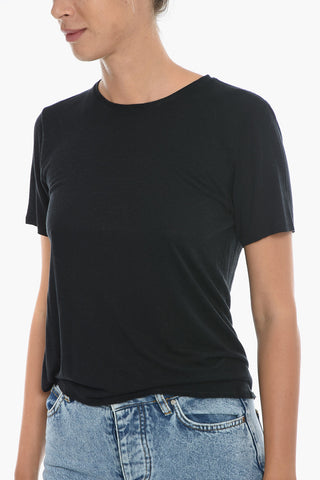T-shirt Girocollo in Misto Lino