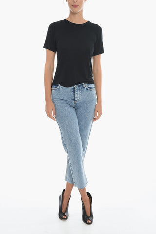 T-shirt Girocollo in Misto Lino