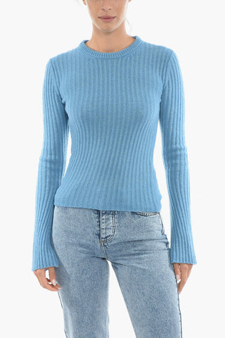 Ribbed LIMA Crew-Neck Sweater with Cut Out Deatils