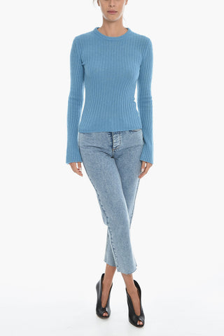 Ribbed LIMA Crew-Neck Sweater with Cut Out Deatils