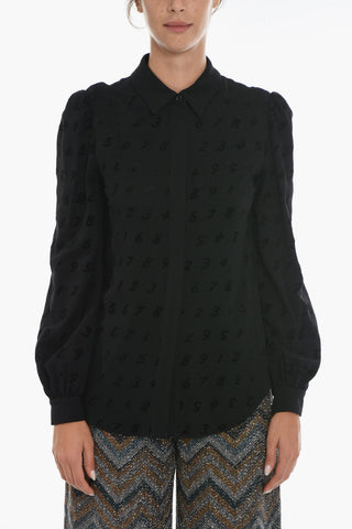 COUTURE! Velour Jacquard Shirt with Hidden Buttoning