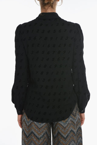 COUTURE! Velour Jacquard Shirt with Hidden Buttoning