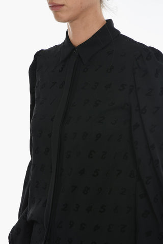 COUTURE! Velour Jacquard Shirt with Hidden Buttoning