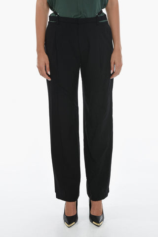 Regular Fit Low-rise Pants with Side Martingale