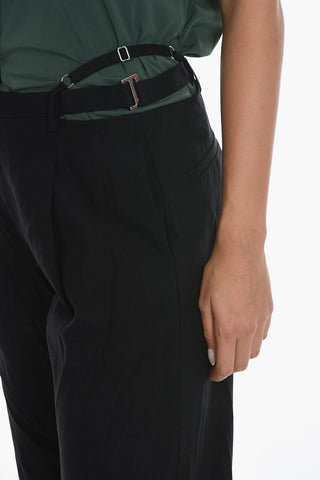 Regular Fit Low-rise Pants with Side Martingale