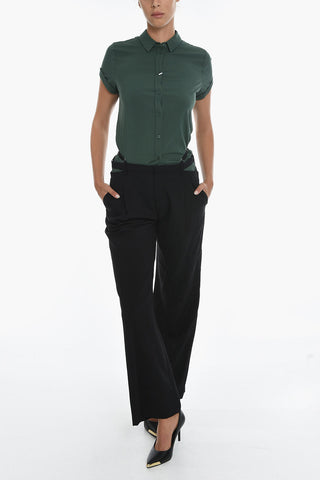 Regular Fit Low-rise Pants with Side Martingale