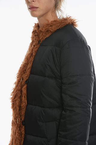 Padded Reversible Jacket with Eco-fur Details