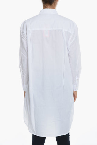 Solid Color D-LUNAR Shirt Dress with Embroidered Logo