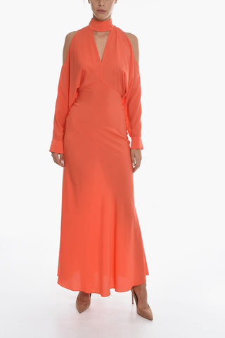 Vestito Maxi Con Cutout A maniche Lunghe