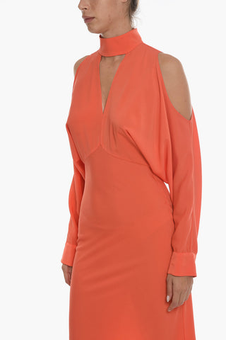 Vestito Maxi Con Cutout A maniche Lunghe