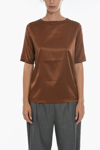 Silk Crewneck Short Sleeved T-shirt