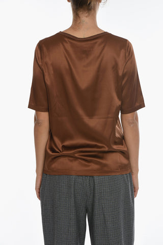 Silk Crewneck Short Sleeved T-shirt