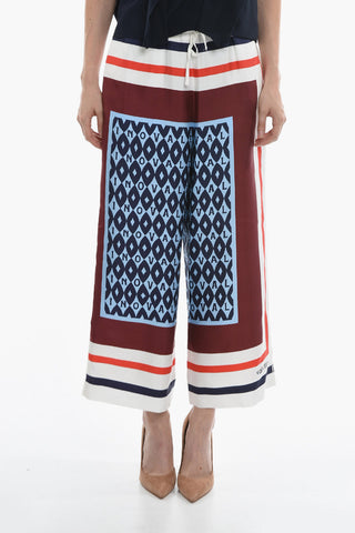 Monogram Motif Pure Silk Culotte Pants