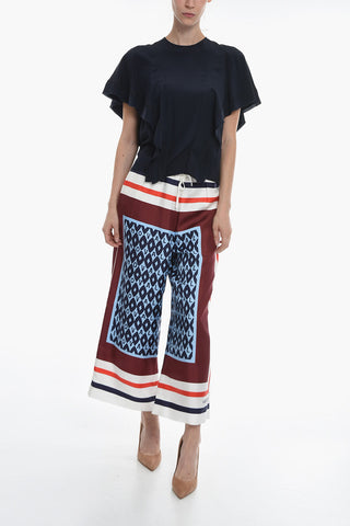 Monogram Motif Pure Silk Culotte Pants