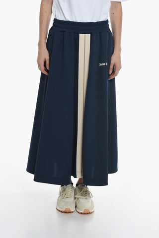 Contrasting Band Track Skirt with Elastic Wasitband