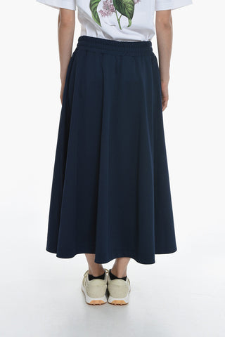 Contrasting Band Track Skirt with Elastic Wasitband